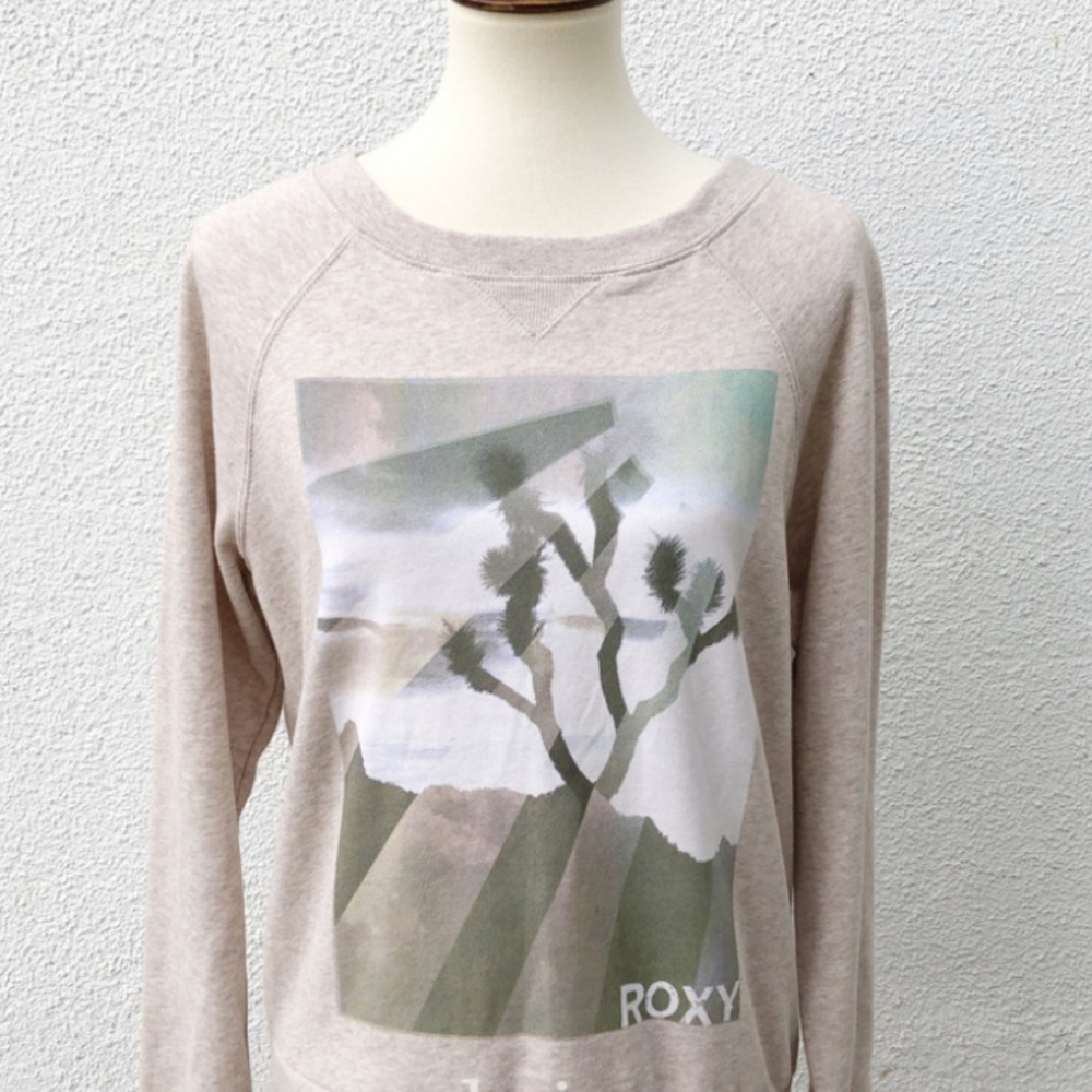 Roxy Cream Joshua Tree Graphic Sweatshirt Size S
